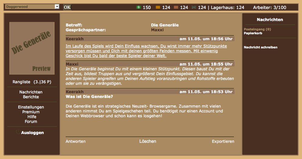 Die Nachrichtenfunktion - Mehrere Nachrichten nacheinander.